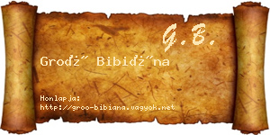 Groó Bibiána névjegykártya